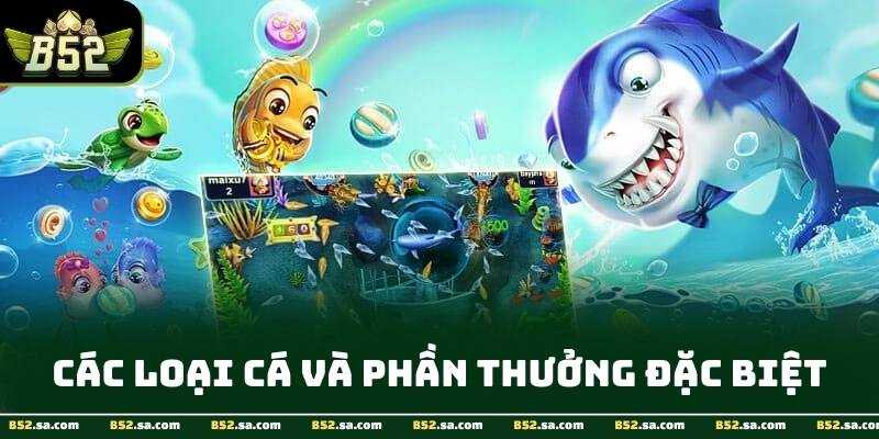 Giao diện bắn cá biển sâu tại B52 hiển thị rõ ràng các loại cá, súng và dòng điểm thưởng